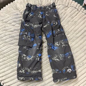 Kids' Ride Black and Blue Snow Pants
